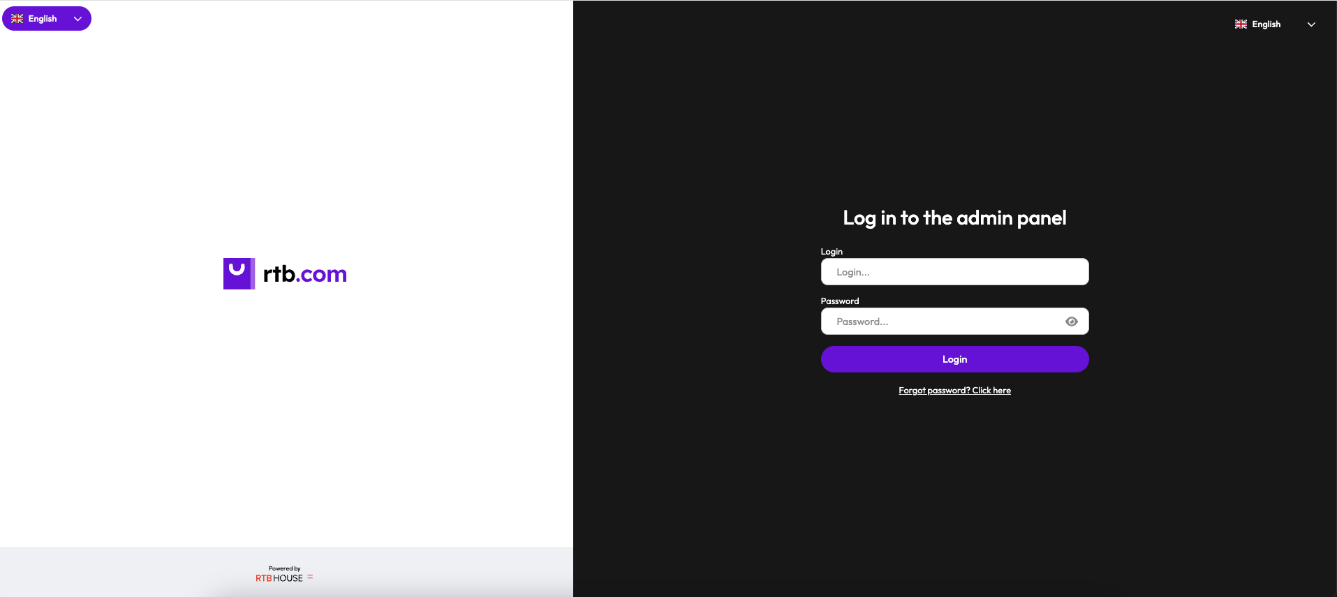 RTB Panel - Main View